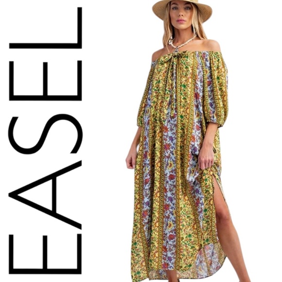 easel Dresses & Skirts - 734: EASEL NWT DRESS YELLOW BLUE (R2C)